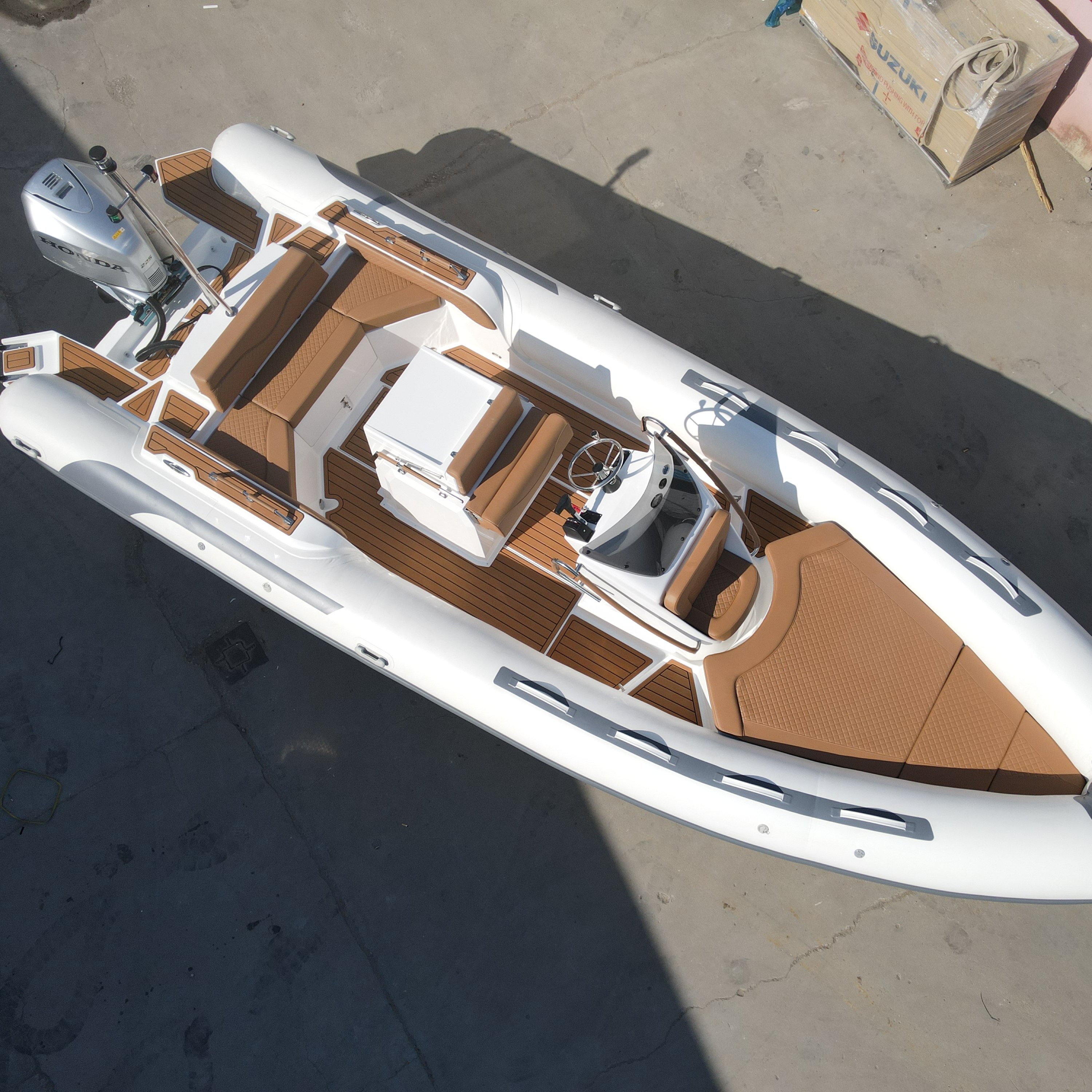 CE Certified 760 Luxury RIB Sport Yacht Double Hull Hypalon with Outboard Engine Certified Luxury Boat